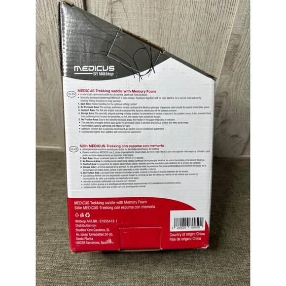 Wittkop Medicus Air Trekking Saddle Bicycle Seat Mountain & Road w/ Memory Foam - Picture 4 of 5